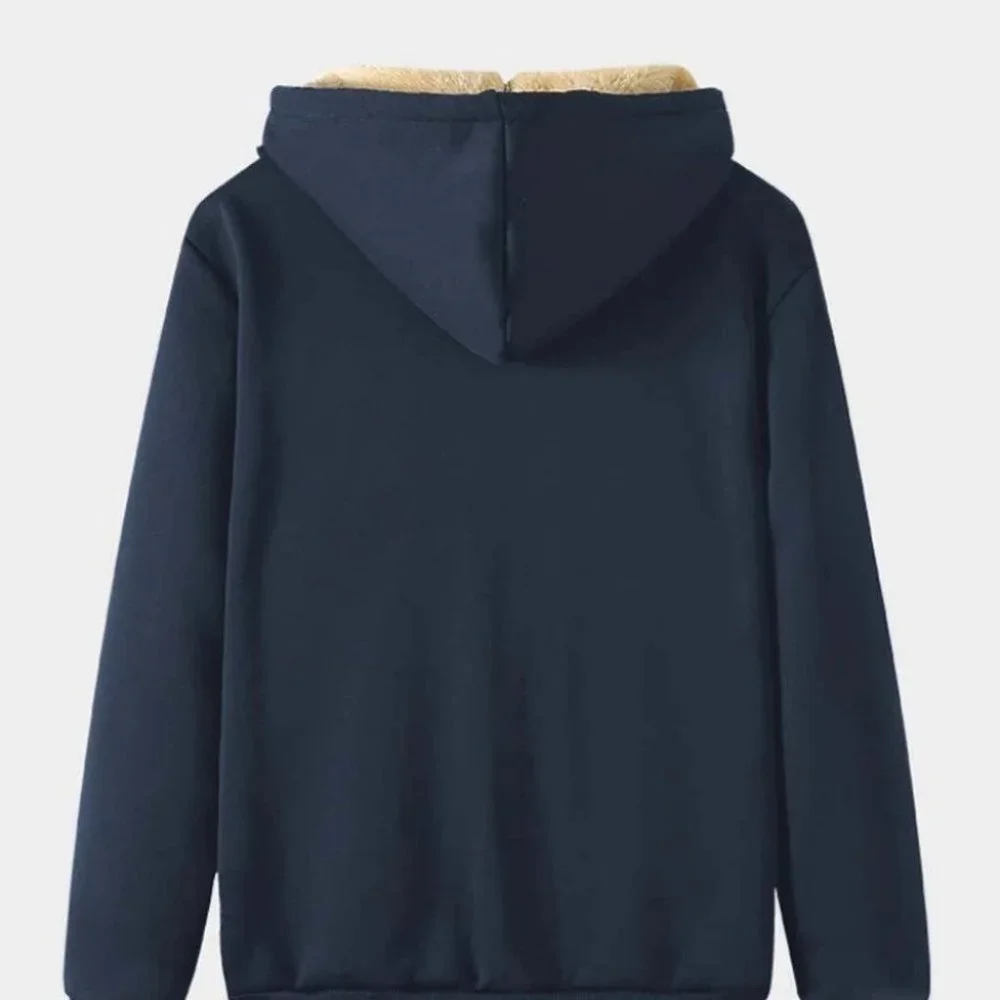 Royal Blue Mens Thermal Hoodie - Picture 3 of 7